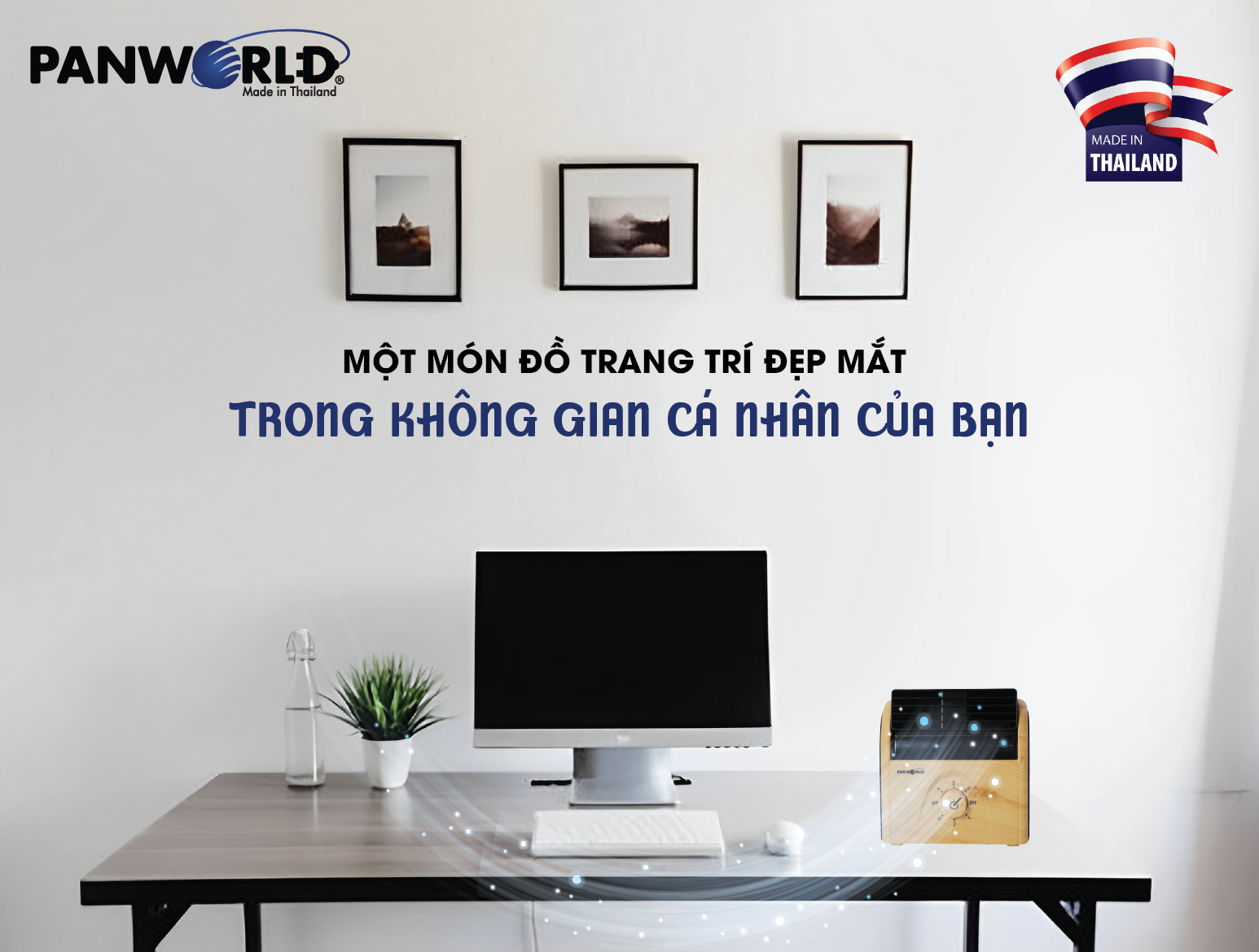 Quạt điện mini để bàn Panworld PW-028 Thái Lan công suất 30W - Hàng chính hãng