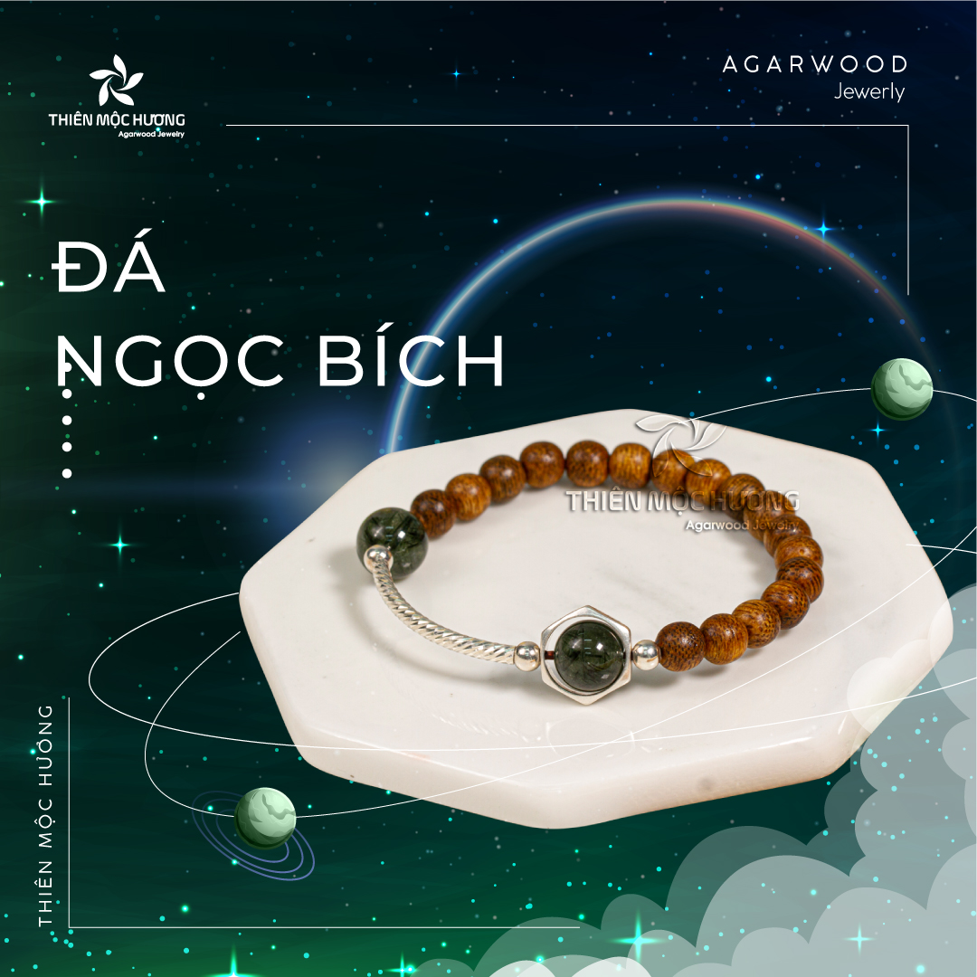 Vòng tay Trầm Hương tự nhiên Lục Tú Vân Hà - An nhiên mix charm bạc 925 cao cấp - Trầm Tốc Lào - Thiên Mộc Hương