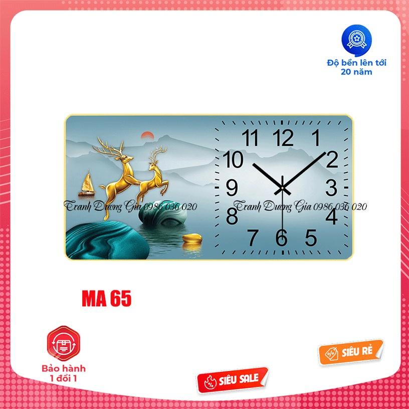 Tranh đồng hồ treo tường tráng gương cao cấp trang trí phòng khách Tranh ngang decor nhà cửa sang-bền-đẹp
