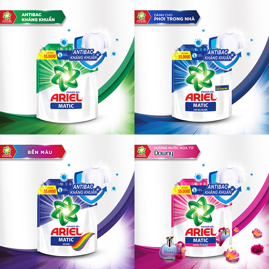 Combo 2 Nước Giặt Ariel Matic Hương Downy 3.2kg