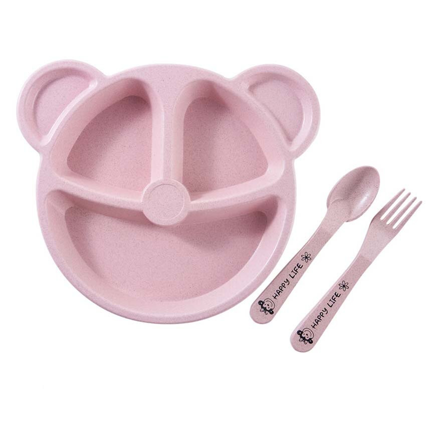 Khay ăn dặm 3 ngăn 6 món kèm muỗng, đũa, nĩa, ly, ca 9590