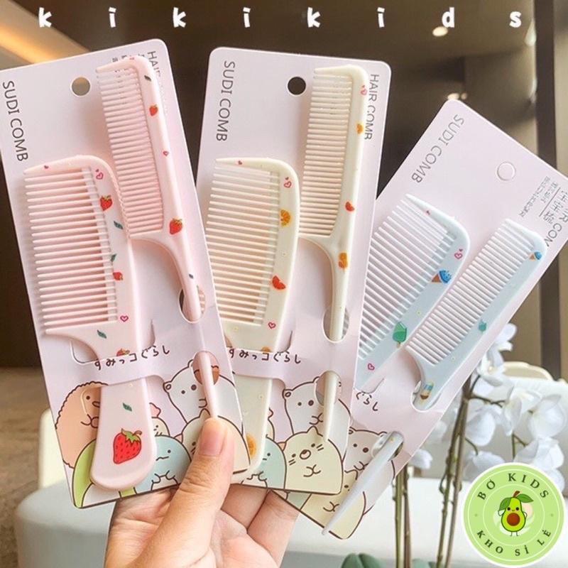 Set 2 Lược Chải Tạo Kiểu Tóc Hình Cute.Bỏ Túi Đi Du Lịch,Đi Làm Tiện Lợi