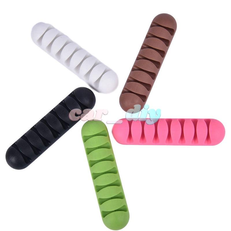 1 Đế Giữ Dây Cáp Sạc/Tai Nghe/ Dây Cáp USB 7 Lỗ Bằng Silicon Tiện Dụng