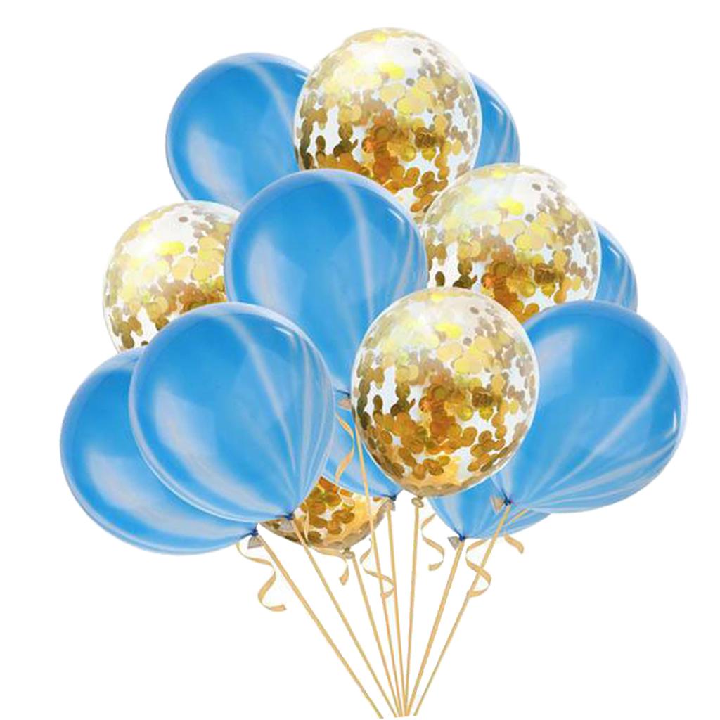 15 Pieces Latex Balloons Confetti Balloons with Ribbon Wedding Birthday Party Decoration Supplies
