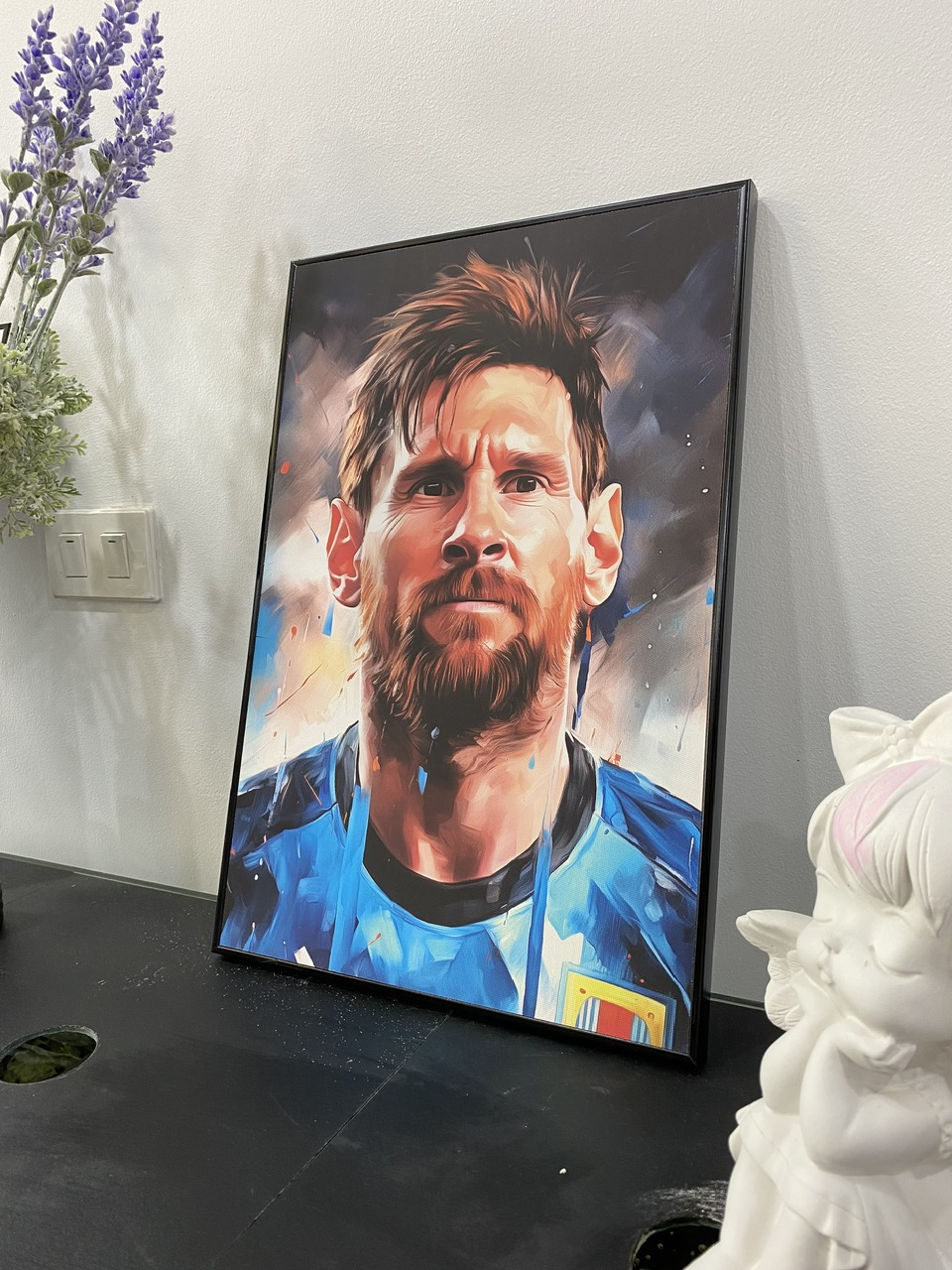Quà tặng cho tâm | Tranh nghệ thuật chân dung cầu thủ Messi | Tranh canvas (STA_Messi_01)