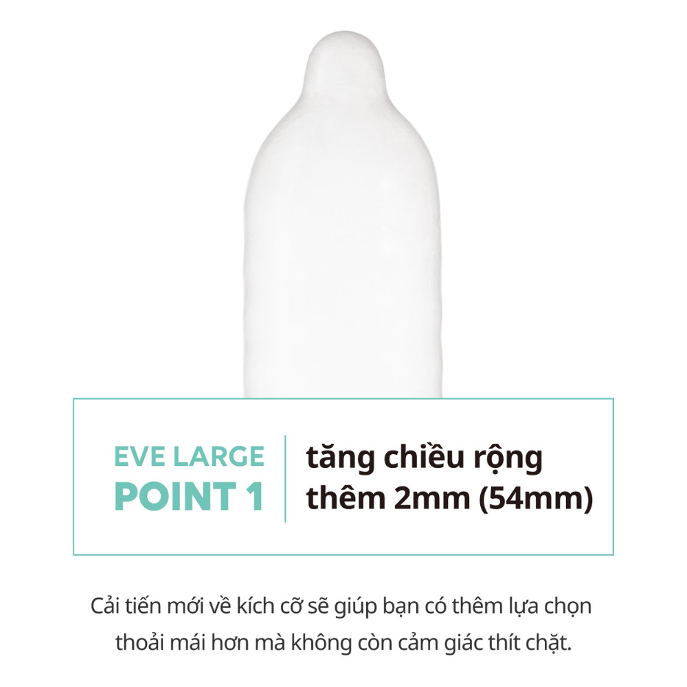 Bao cao su EVE Large - Hộp 10 cái - Nhập khẩu chính hãng Hàn Quốc Vegan | PETA & GMP certified