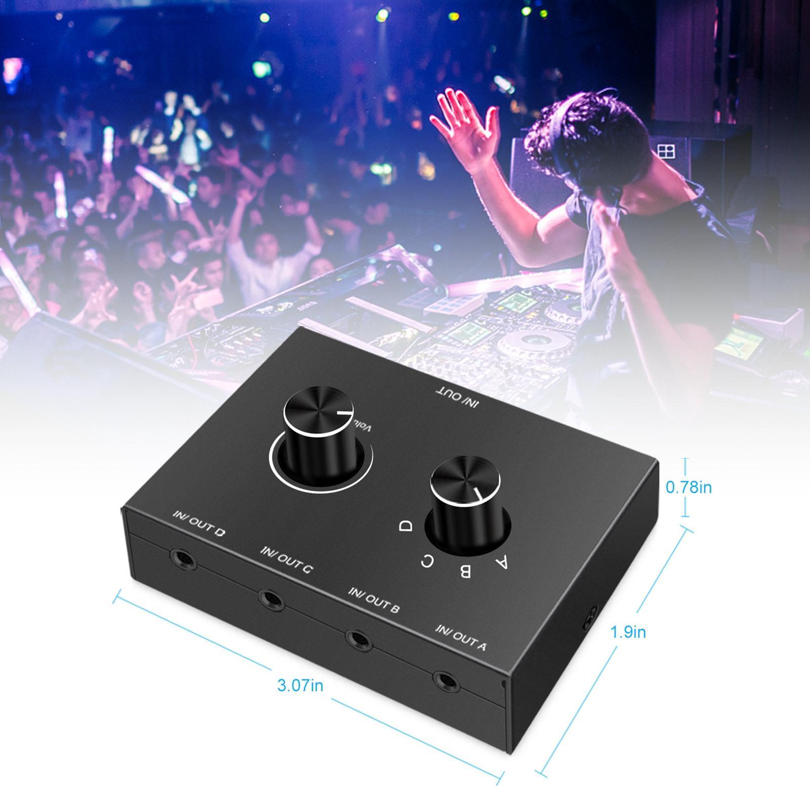 3.5mm Audio Switch Portable Audio Switcher Box for PC Headphone Laptop