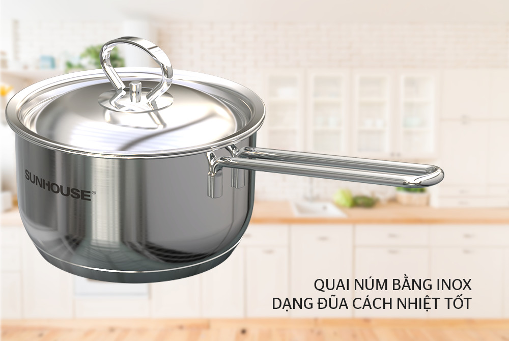 Hình ảnh Bộ nồi chảo inox 5 đáy Sunhouse SHG995