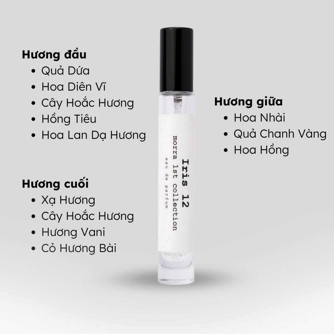 Nước Hoa Nam Nữ Chính Hãng Morra Iris 12 Nguyên Liệu Nhập Pháp Hương Hoa Cỏ Thanh Thoát Nhẹ Nhàng Lưu Hương Thơm Lâu