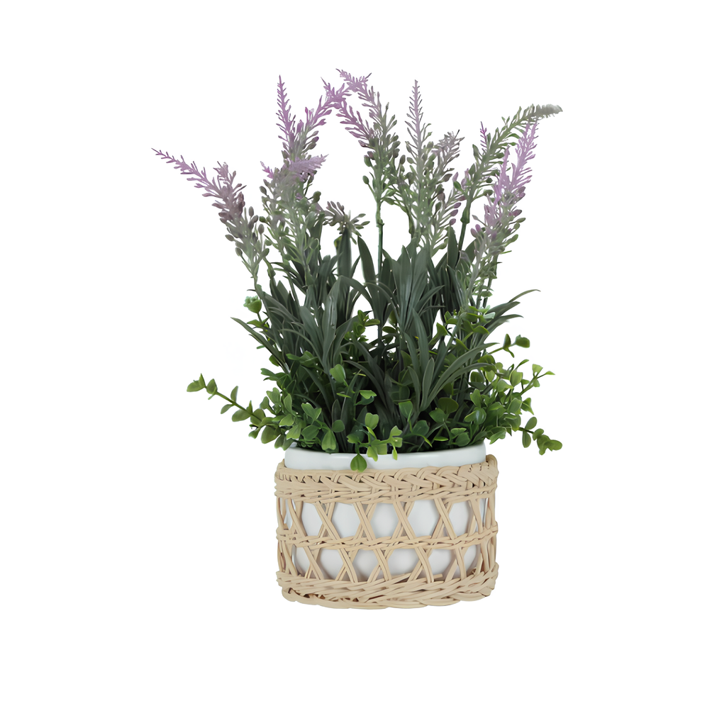 Chậu Hoa Oải Hương - Hoa Lavender - Hoa Giả Trang Trí MUMU |Index Living Mall - Nội thất Thái Lan|