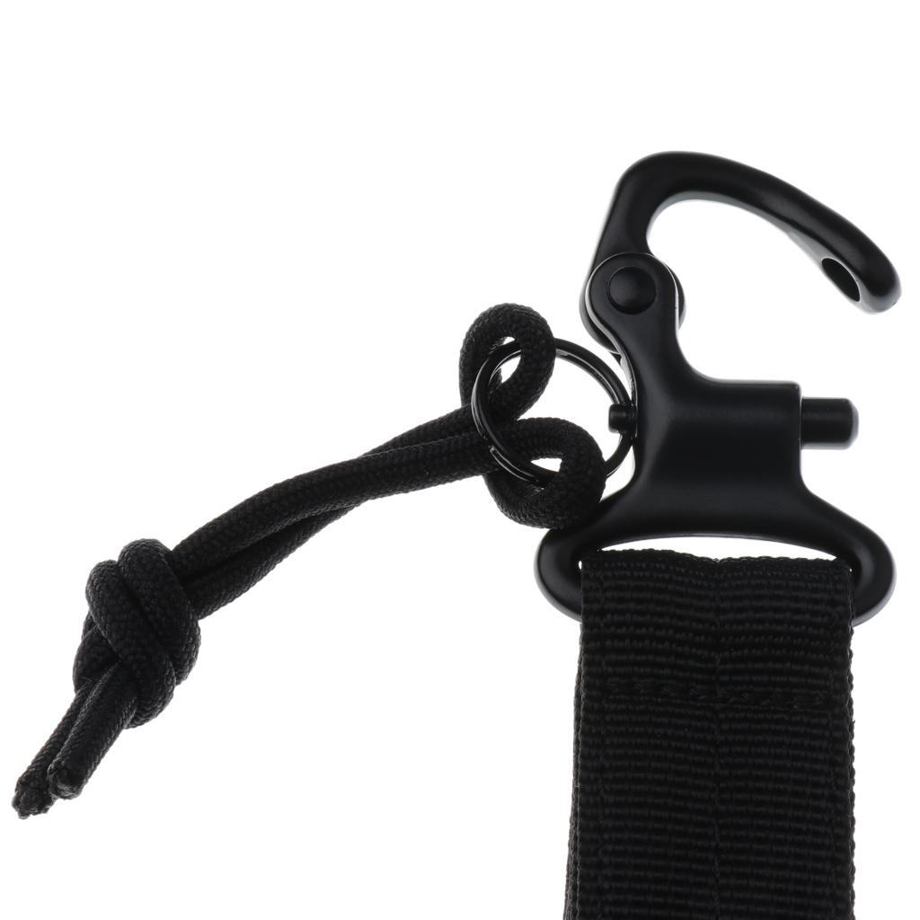 2 Pieces Nylon Multiuse Molle Belt Buckle Belt Carabiner Keychain Hook Black