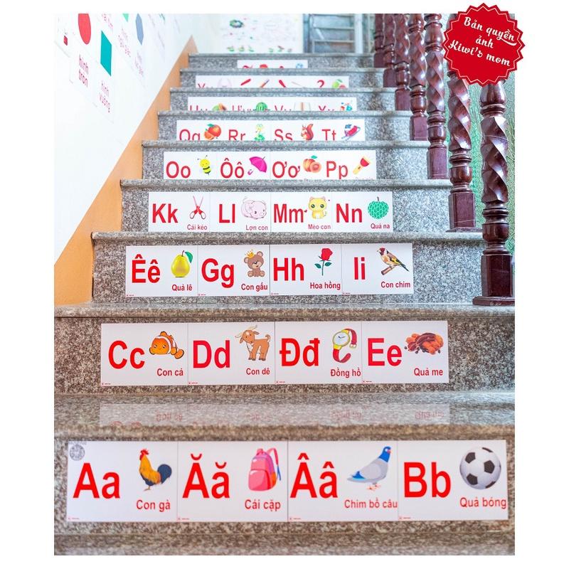 DECAL Bảng chữ cái màu sắc KIWI'S MOM 4 lớp cao cấp chống nước