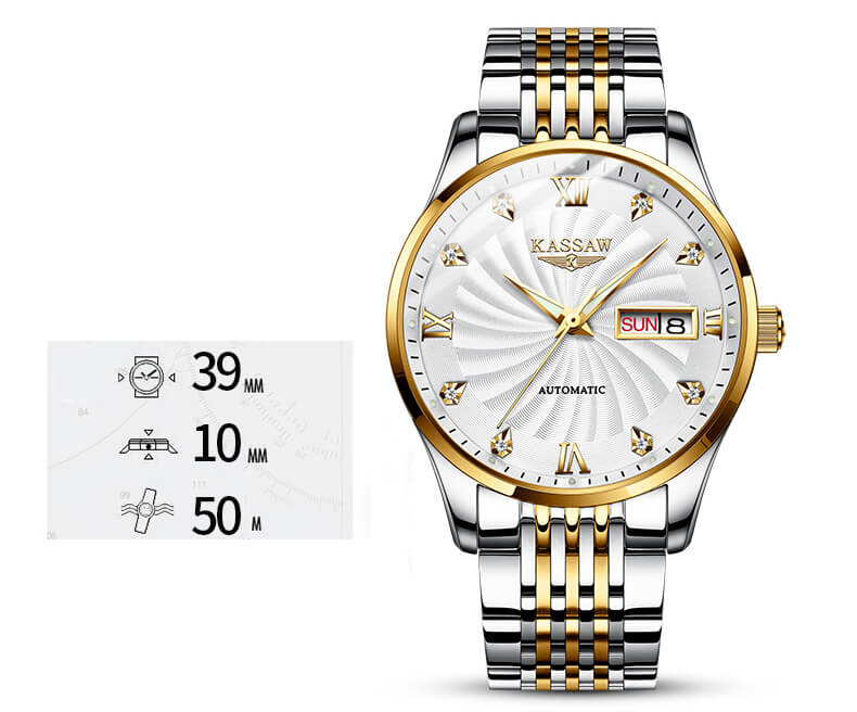 Đồng hồ nam chính hãng KASSAW K869-1 chống nước,chống xước,kính sapphire ,mặt đen dây kim loại thép không gỉ 316L ,hàng mới 100% ,Đồng hồ cơ ,Thiết kế đơn giản và sang trọng