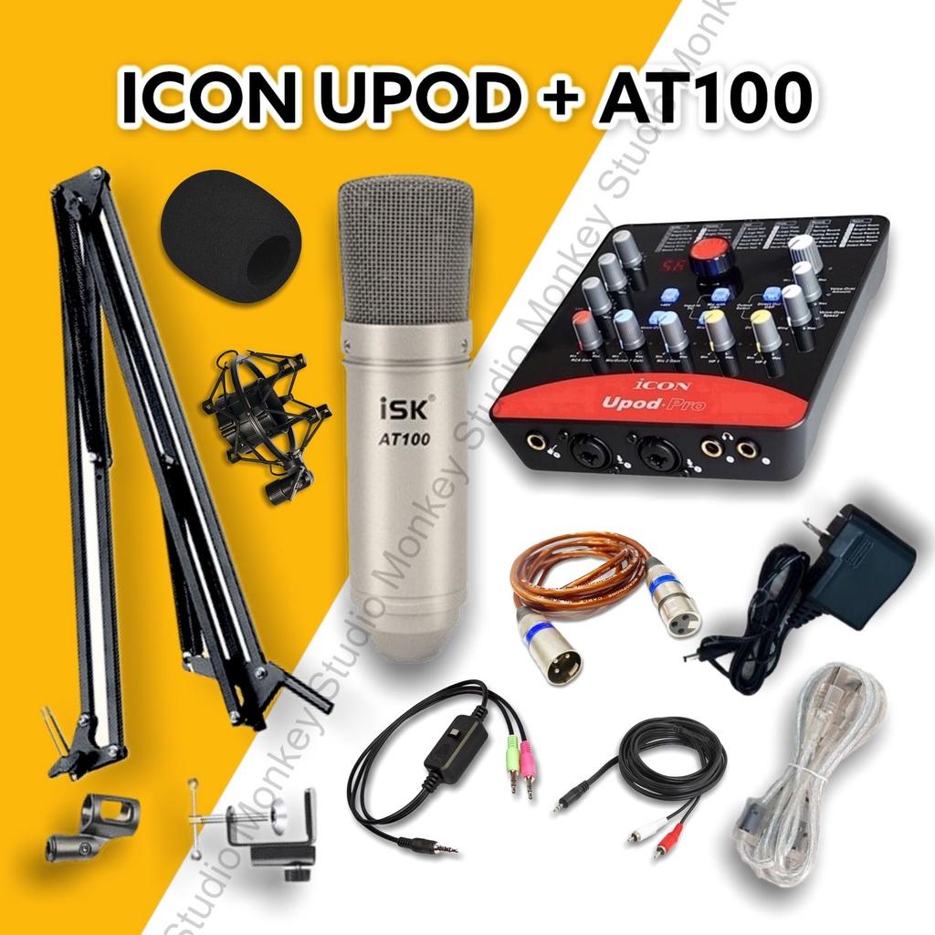 Bộ Mic Hát Livestream Soundcard ICON UPOD PRO &amp; Mic ISK AT100  Chất Lượng Cao, Âm Thanh Cực Kỳ Sống Động - HÀNG CHÍNH HÃNG