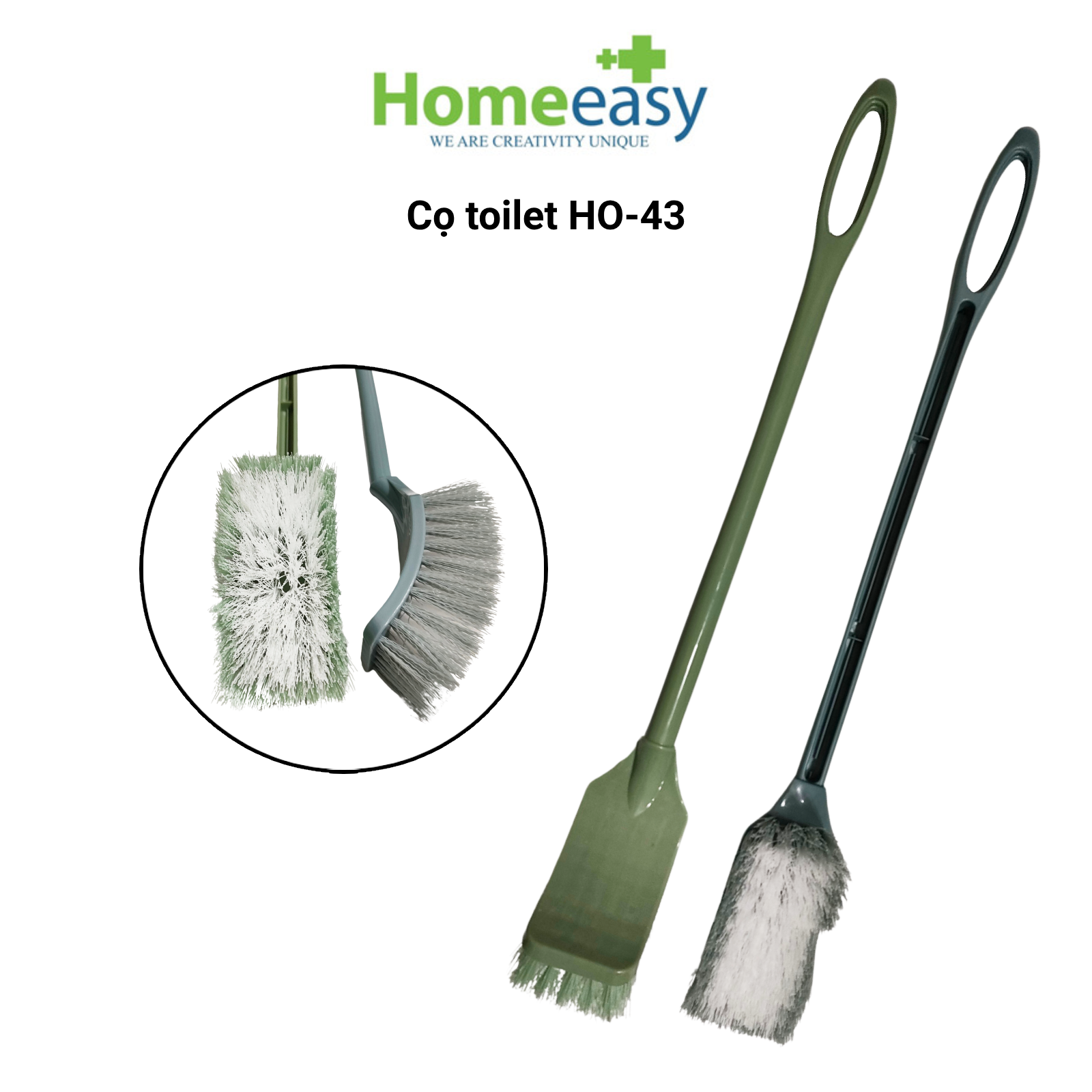 Cọ Nhà Vệ Sinh, Cọ Toilet đầu cong Homeeasy HO-43 - Giao màu ngẫu nhiên