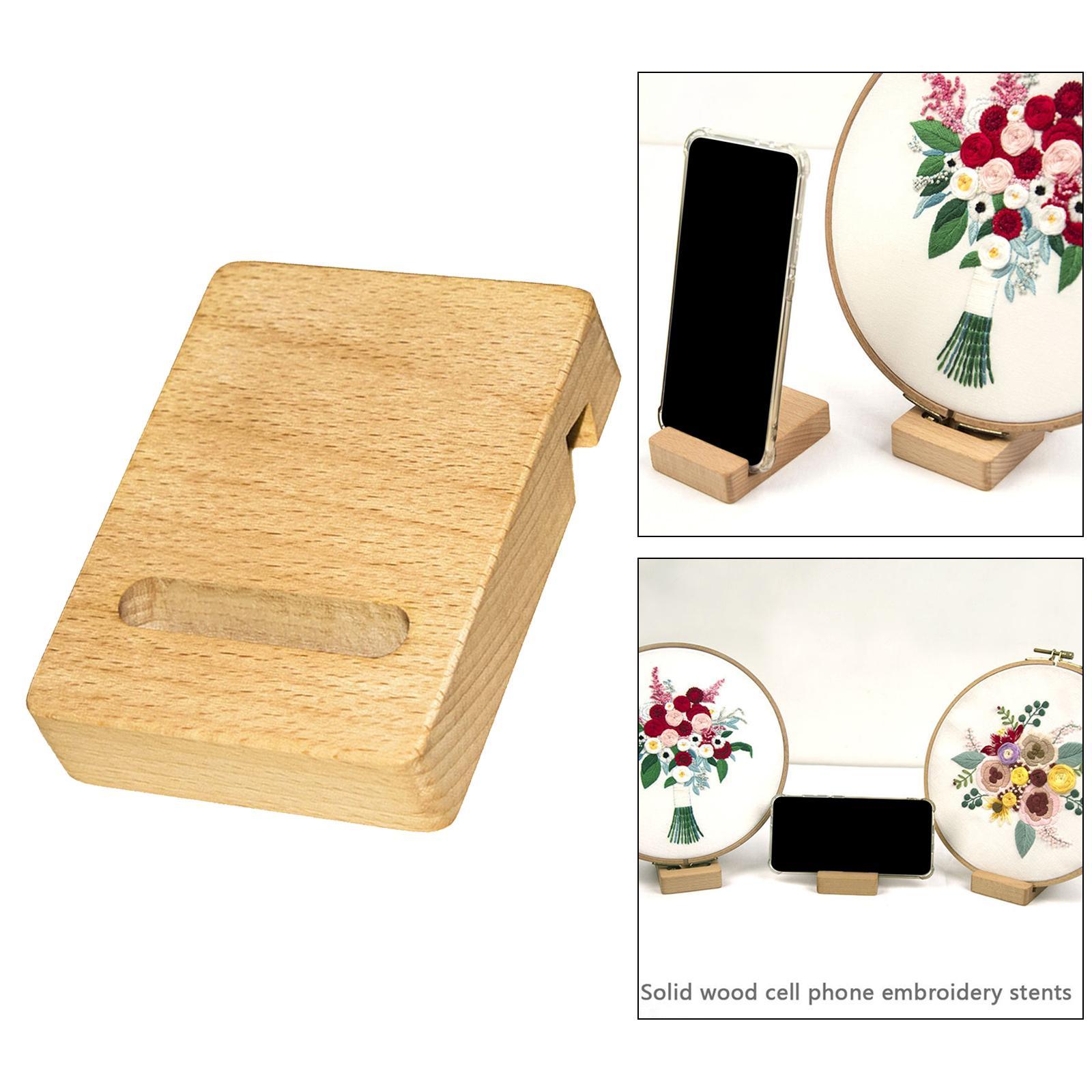 Embroidery Hoop Phone Stand Cross Stitch Needlework Decor Frame Stand DIY