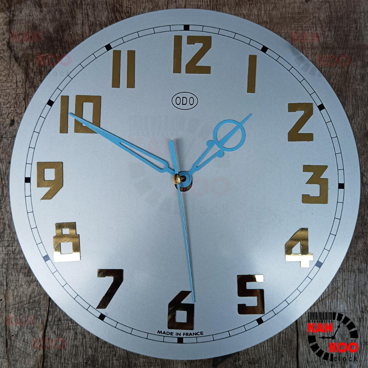 Mặt số nhôm đồng hồ Odo hình tro- số nổi kích thước 19.8cm Kankoo Clock
