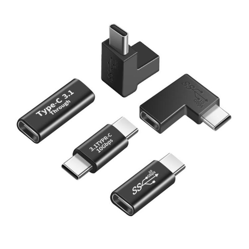 Hình Chữ U Góc 90 Độ USB 3.1 10Gbps Loại C Bộ Chuyển Đổi OTG Nam Sang Nữ Cho Huawei Xiaomi Bộ Chuyển Đổi Bộ Chuyển Đổi Màu Sắc: Type-c M-M