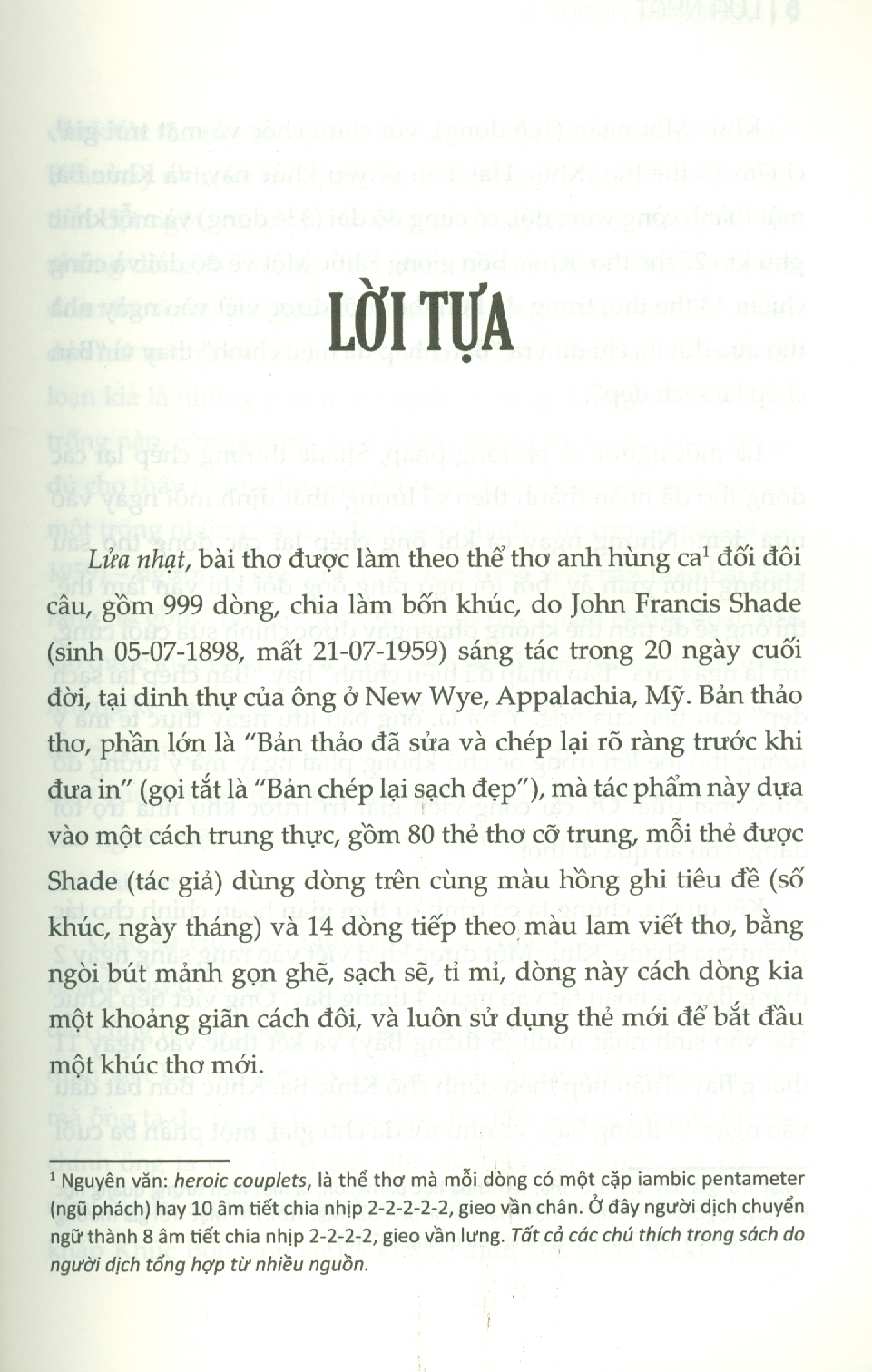 LỬA NHẠT - Vladimir Nabokov - Vân Hà dịch -