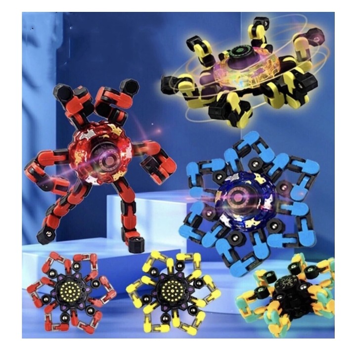 ĐỒ CHƠI CON QUAY SPINER ROBOT BIẾN HÌNH 6 CÁNH CÓ ĐÈN LED PHÁT SÁNG