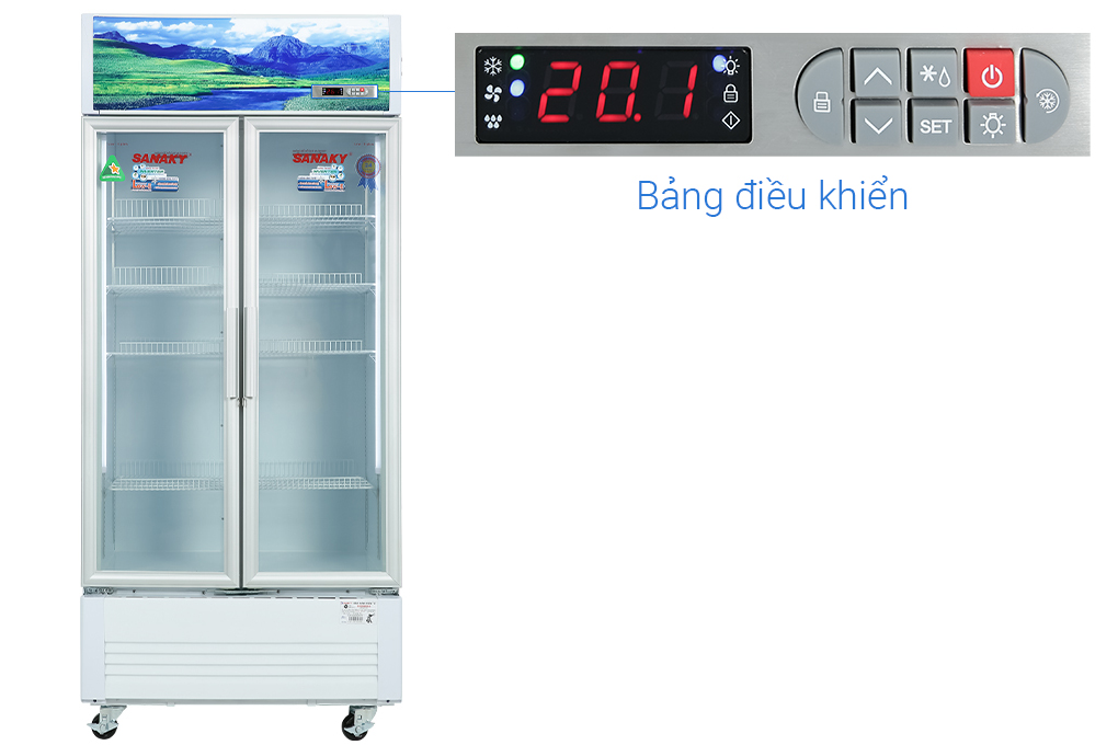 TỦ MÁT 2 CÁNH INVERTER SANAKY 700 LÍT VH-8009HP3 ĐỒNG - HÀNG CHÍNH HÃNG - CHỈ GIAO HCM