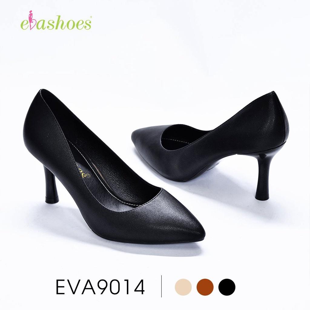 Giày cao gót mũi nhọn da PU gót nhọn 7cm Evashoes 9014