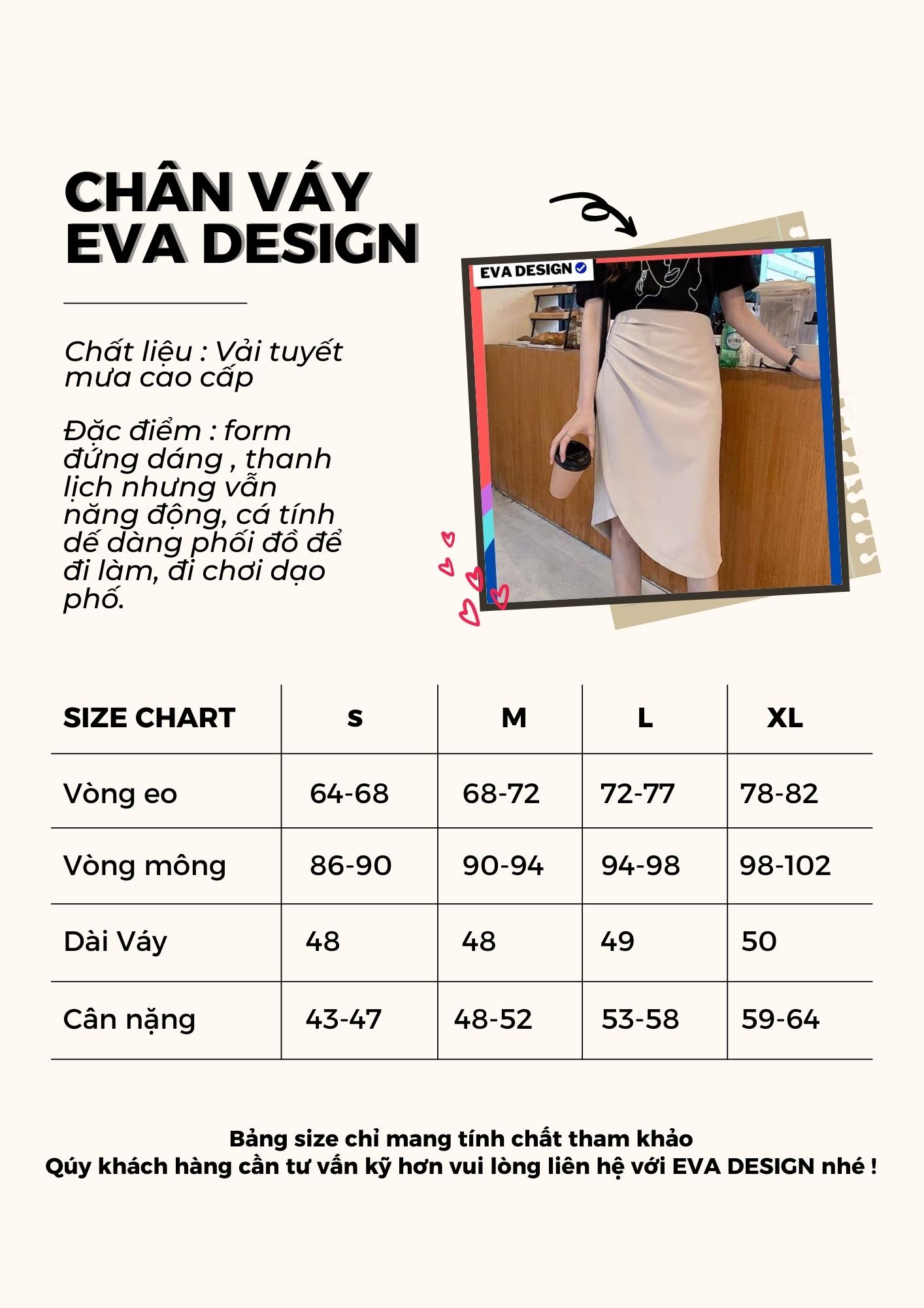 Chân váy công sở lưng cao, xếp ly siêu tôn dáng Eva Design