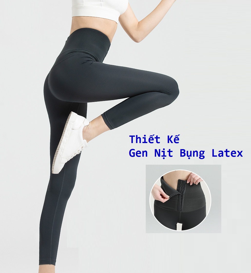 Quần tập gym, yoga thiết kế gen nịt bụng Latex cao cấp, thu gọn vòng eo, nâng mông, giúp tôn dáng