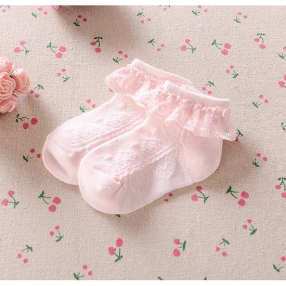 Tất cổ ren - Tất cotton cổ ren CU co giãn cho bé gái xinh xắn dễ thương TCR01