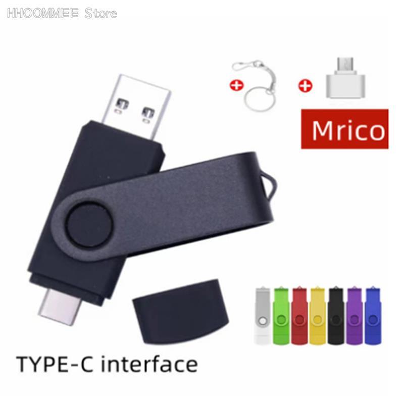 Loại C USB flash Ổ đĩa OTG Pen Drive Drive Stick 2 trong 1 Tốc độ cao Pendrive Bộ nhớ lưu trữ bên ngoài Quà tặng Keychain 1TB / 2TB Màu sắc: dưới dạng hình ảnh