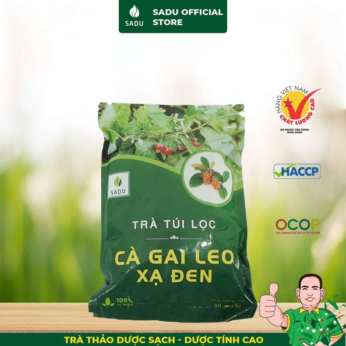Trà cà gai leo xạ đen sadu gói 250g