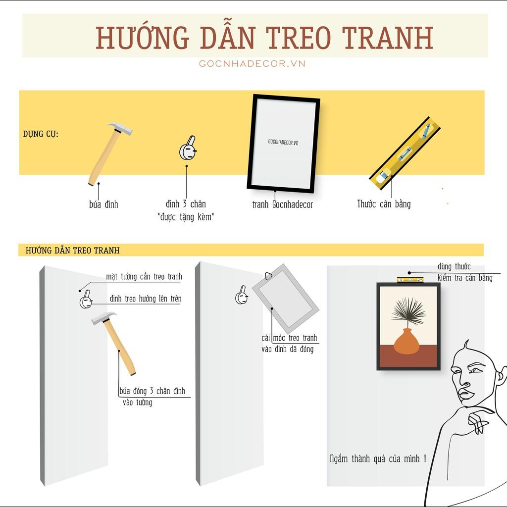 Tranh canvas-Set 2 tranh trừu tượng-Phong cách vintage-Tặng kèm đinh treo tường-Mã GN257