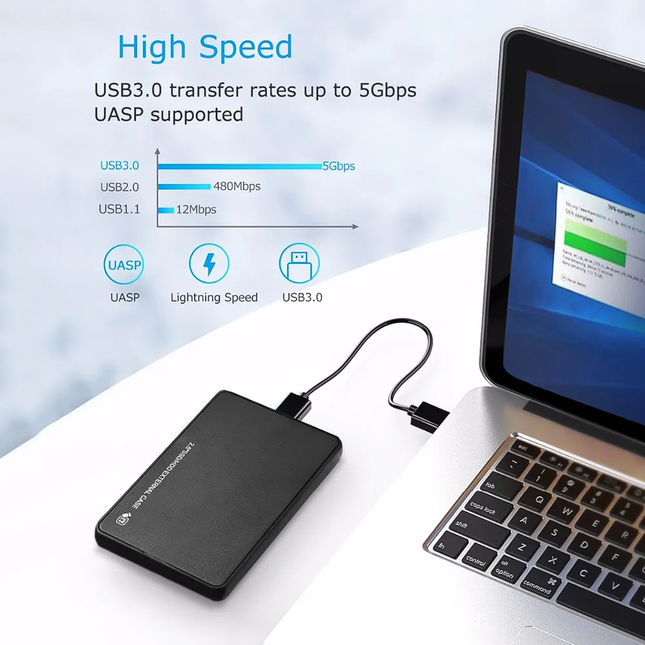 Hộp đựng ổ cứng di động HDD box 2.5 inch box đựng ổ cứng usb 3.0 tốc độ 5gbs - hàng chính hãng