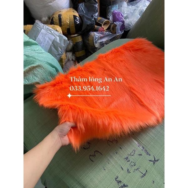 THẢM LÔNG TRẢI BÀN TRANG ĐIỂM - THẢM DECOR MÀU CAM LÔNG DÀI