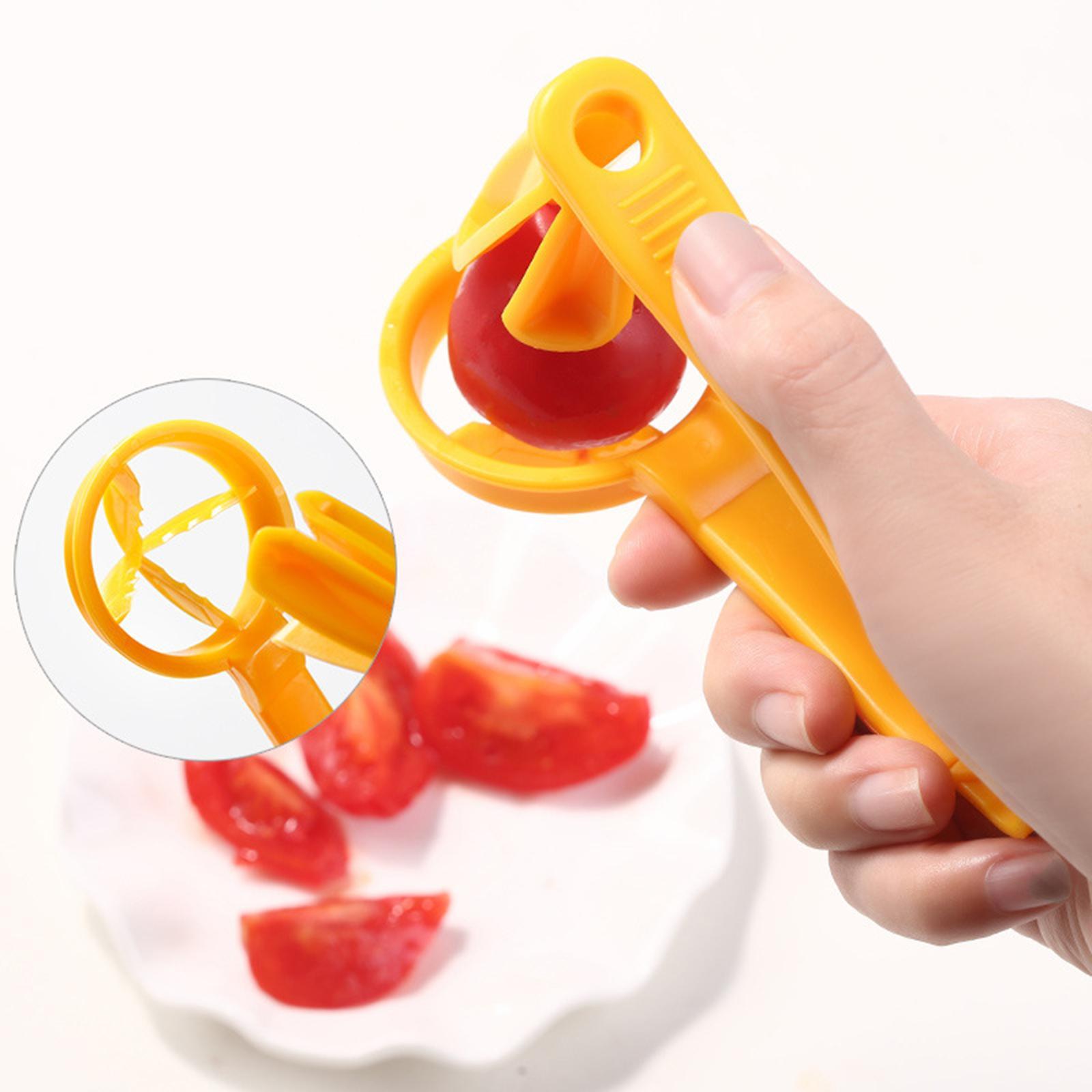 Adjustable Tomato Slicer Cutter Fruit Vegetable Salad Slicer for Kitchen yellow