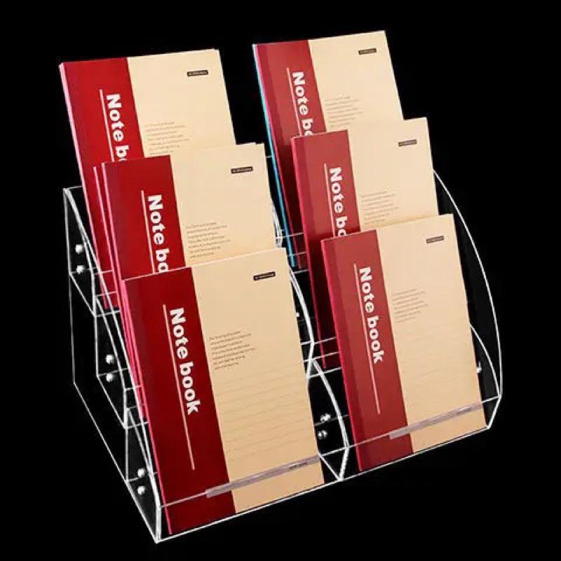 Kệ mica trưng bày tạp chí, sách, nhiều kích thước - 3 Tầng 6 ngăn