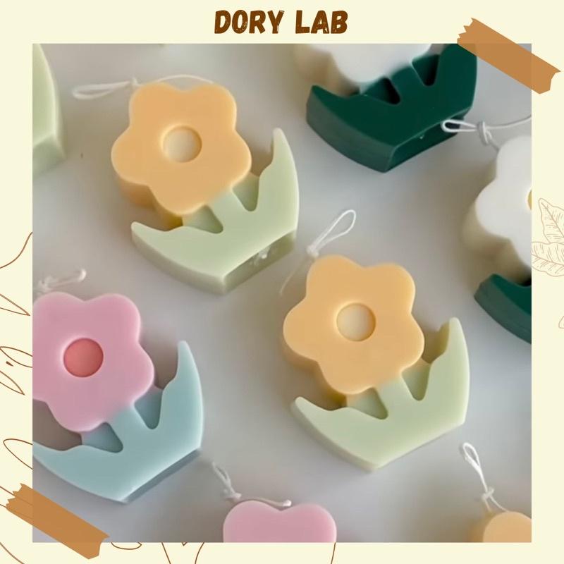 Set Hộp Quà Tặng Nến Thơm Bông Hoa Và Rubik Mini Màu Pastel Ngọt Ngào - Dory Lab