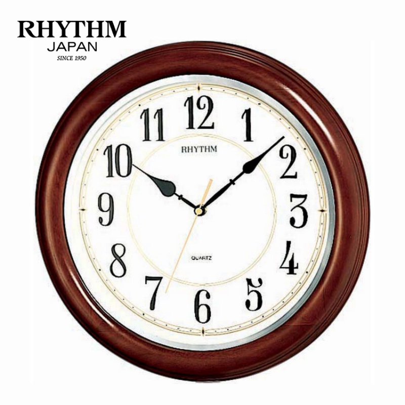 Đồng hồ treo tường Nhật Bản RHYTHM CMG911NR06, Kt 34.0 x 4.5cm, 1.1kg , Vỏ Gỗ