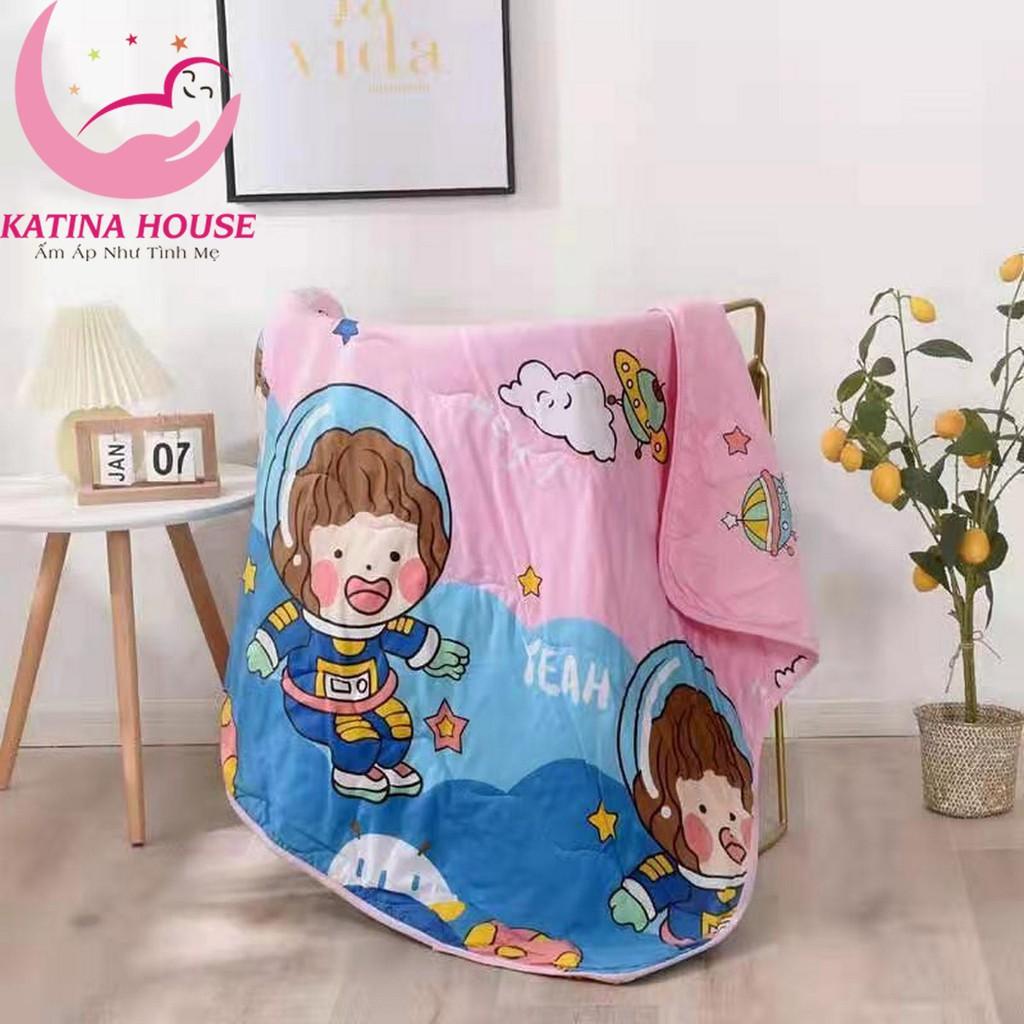 Chăn mền trẻ em cotton đũi mềm thoáng mát 1mx1m4 (Hàng loại 1),chăn hè mỏng cho bé đi học, ngủ máy lạnh