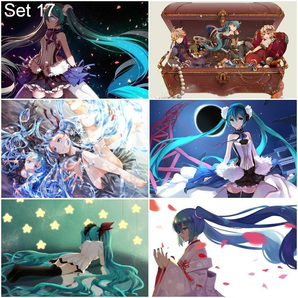 Bộ 6 Poster vocaloid Hatsume Miku (3) (bóc dán) - A3,A4,A5