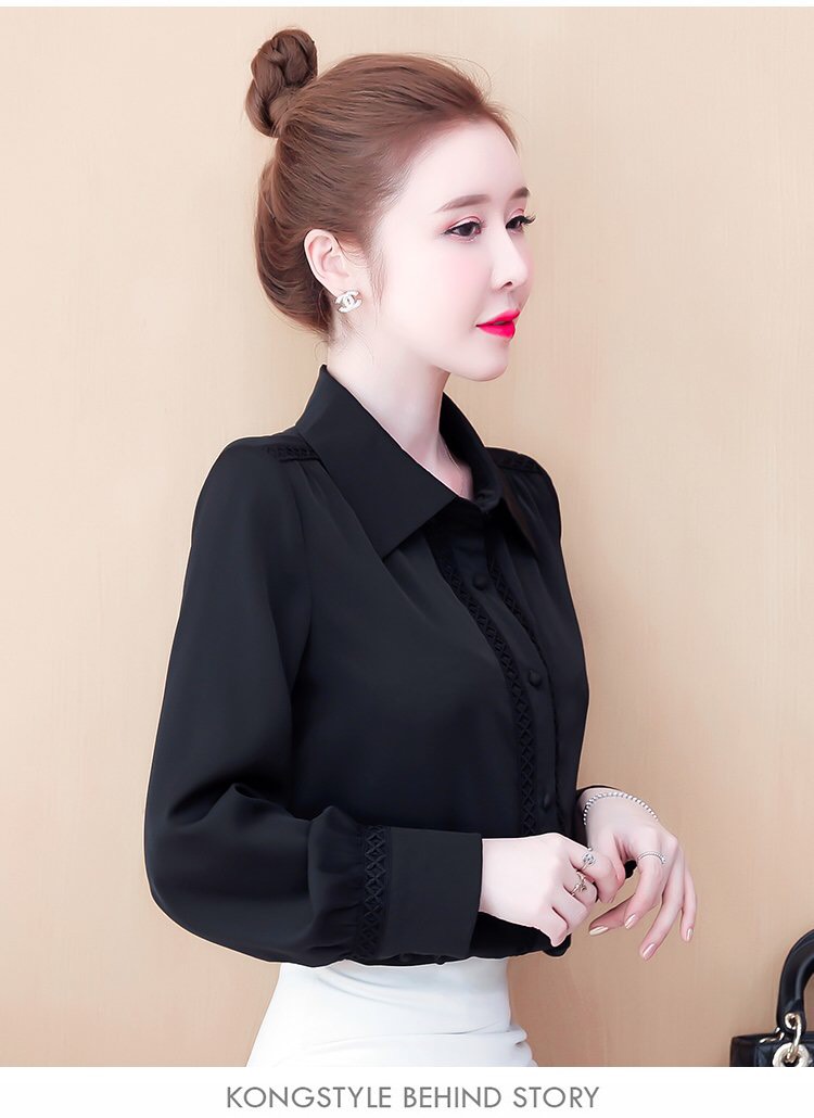 Áo sơ mi nữ phối ren cách diệu - NH449