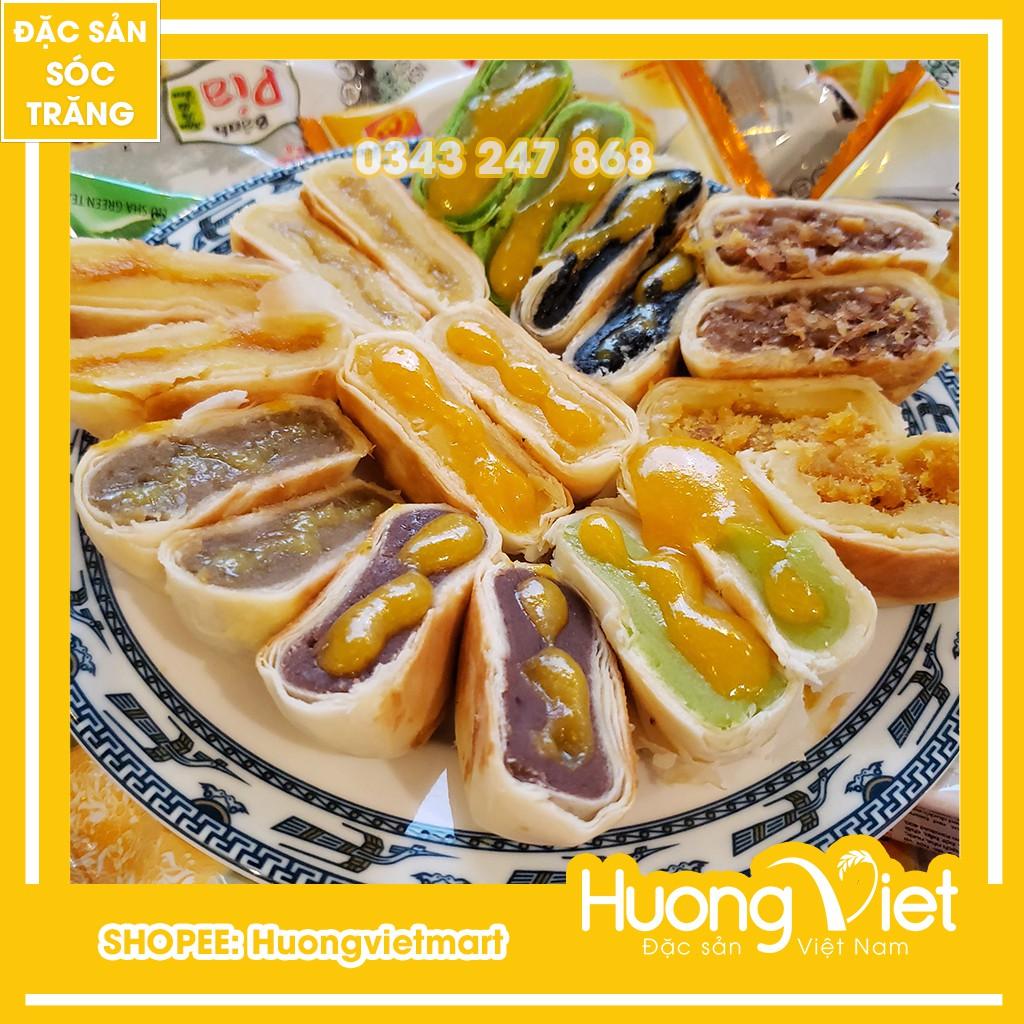 Bánh pía kim sa Tân Huê Viên trứng muối tan chảy 10 vị bánh pía Sóc Trăng mini, bánh kẹo ăn vặt