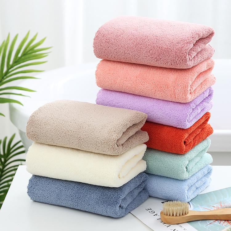 Khăn lau bằng vải lông cừu san hô mềm mại siêu thấm hút thoải mái đa năng 35*75