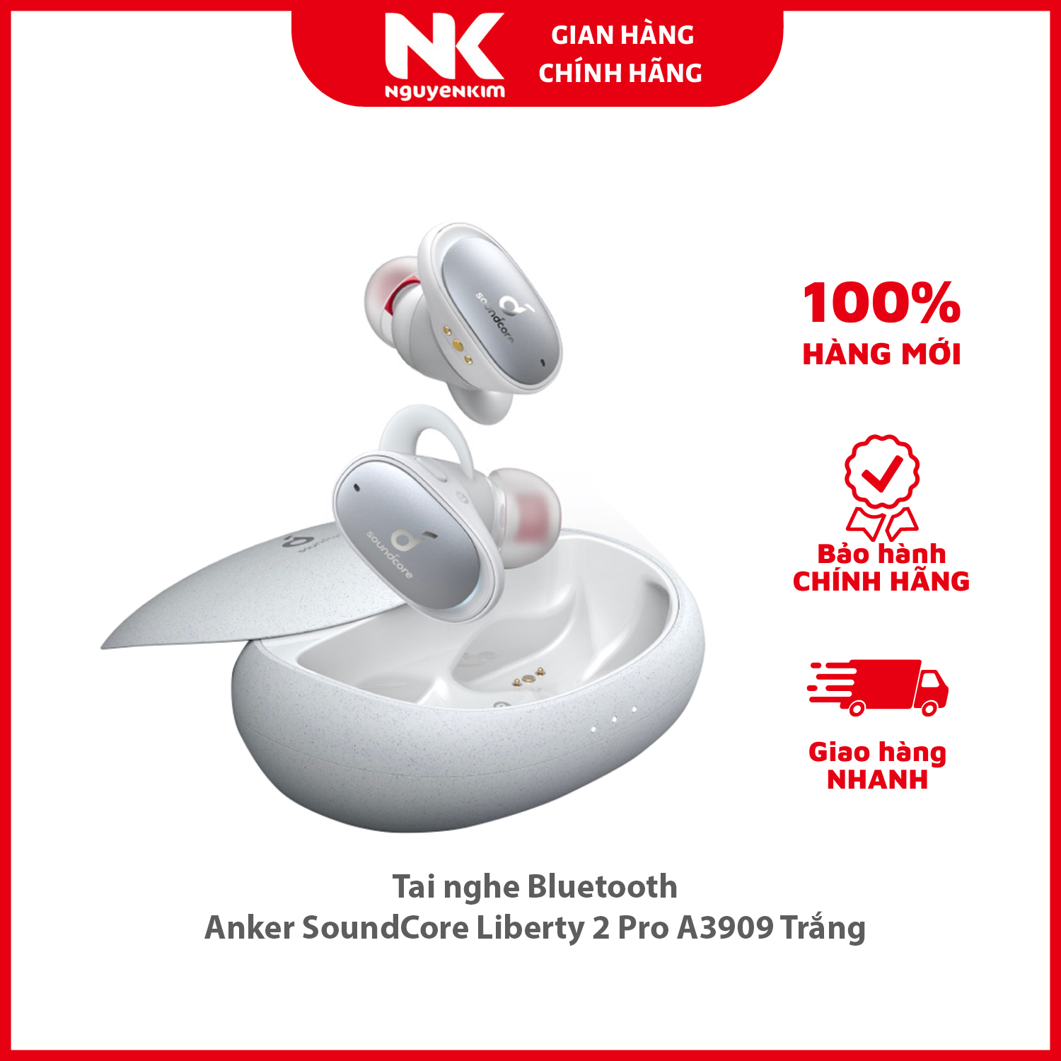 Tai nghe Bluetooth Anker SoundCore Liberty 2 Pro A3909 Trắng - Hàng Chính Hãng