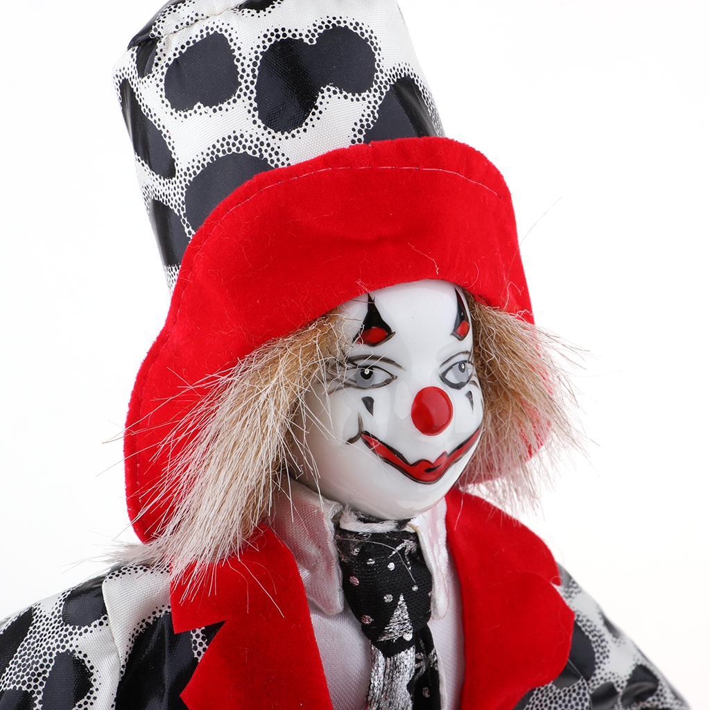 3 Set 15 inch Adorable Porcelain Hanging Foot Clown Doll Harlequin Doll Circus Props Festival Gift Home Office Ornaments