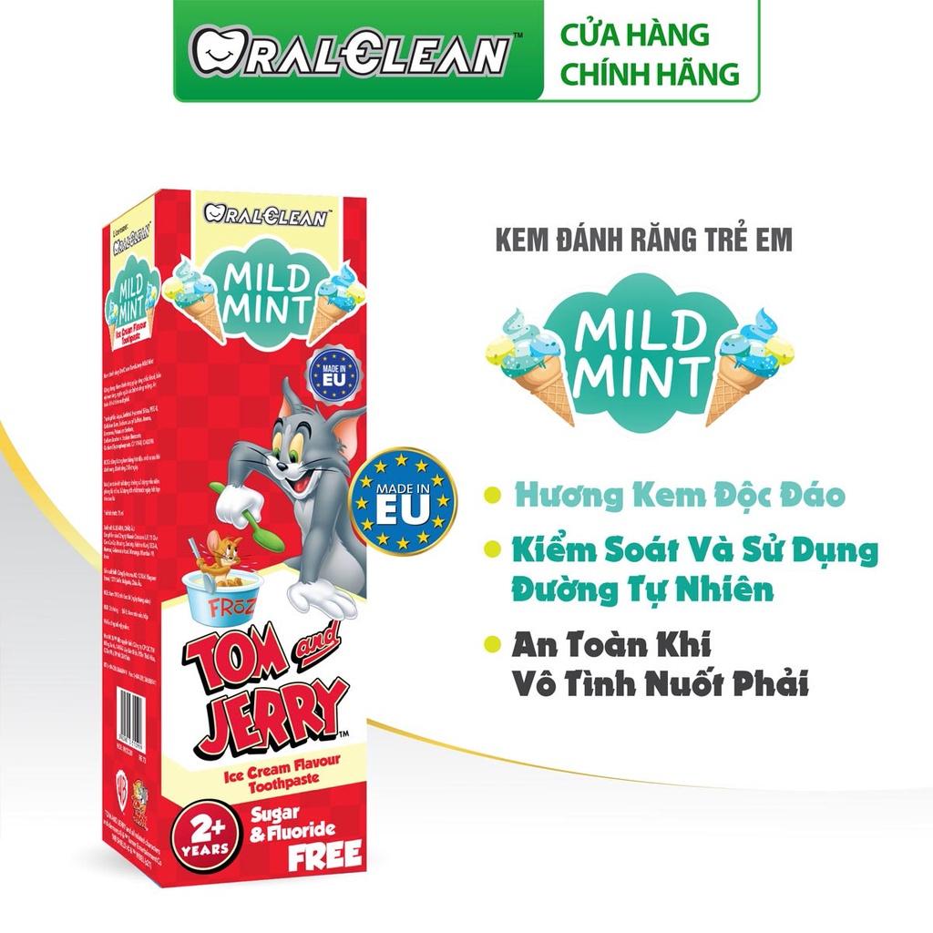 Kem đánh răng trẻ em vị bạc hà Oral Clean Tom&amp; Jerry Mild Mint 75ml