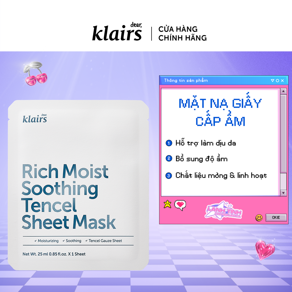 Mặt nạ giấy Dear Klairs Rich Moist Soothing Tencel Sheet Mask 25 ml