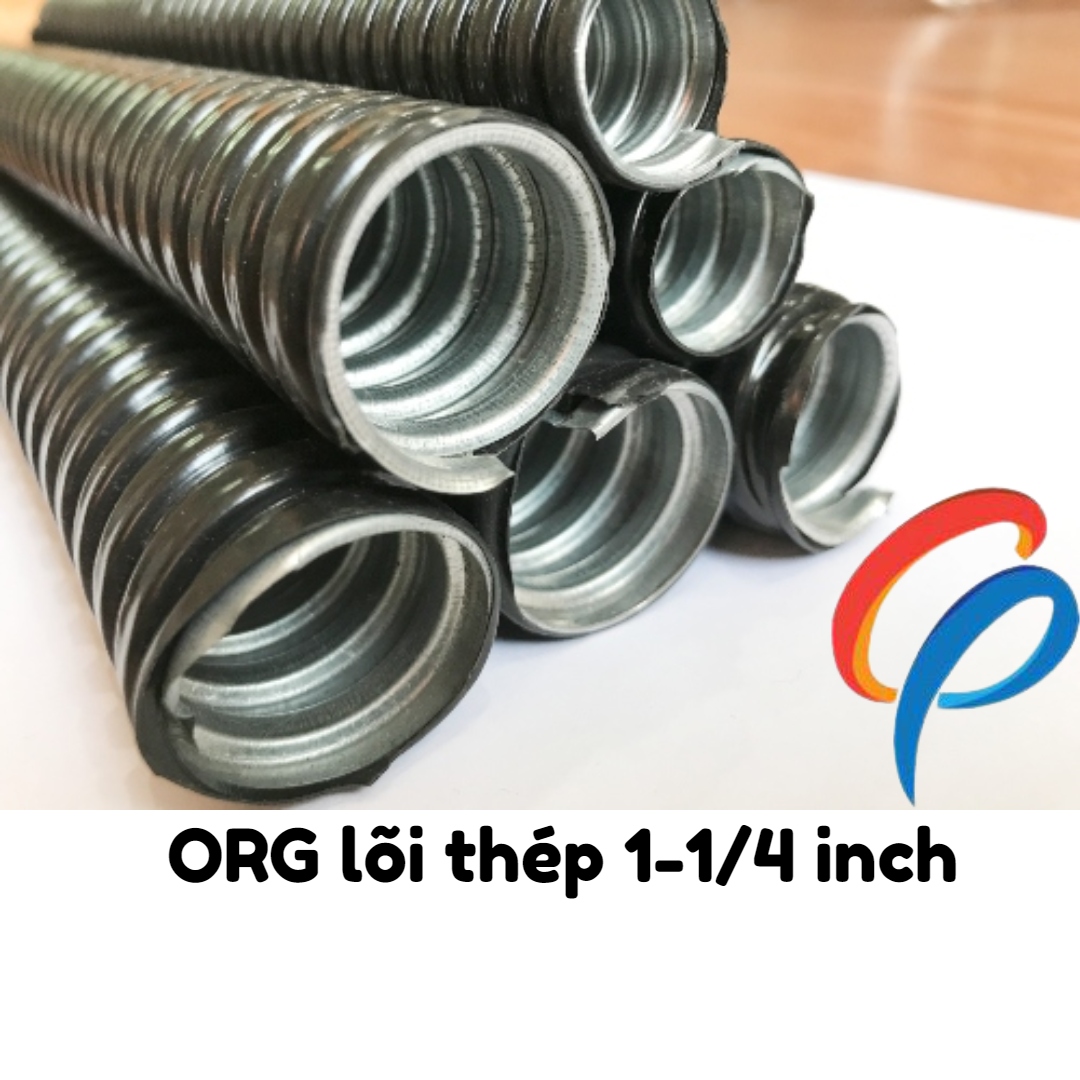 Ống ruột gà lõi thép bọc nhựa PVC phi 1-1/4 inch