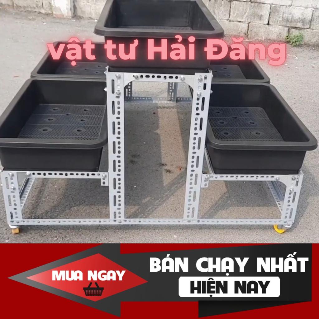 khung kệ sắt v lỗ đa năng trồng rau sạch( 6 khay 65x42 ),kế sắt trồng rau thông minh,đa năng,có bánh xe,bánh xe ráp kệ