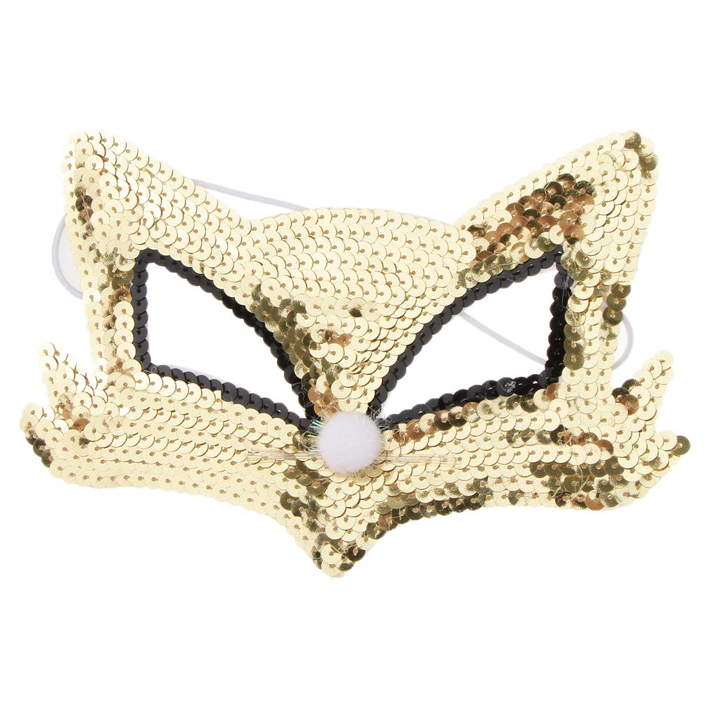 2xSequins lowrie Eye Half Face Mask Halloween Cosplay Party Fancy Dress Gold
